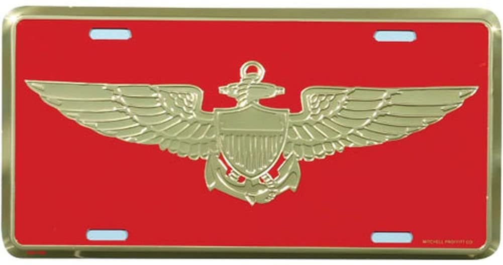 United States Marine Corps Aviator Wings Metal License Plate - Military Vet Veteran - United States Marines USMC Aviator Wings