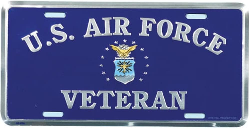 U.S. AIR FORCE Veteran Metal License Plate - Military Vet Veteran - USAF United States Air Force Veteran