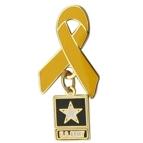 U.S. ARMY Yellow Ribbon with Army Star Charm Lapel Pin - United States ARMY Enamel Pin for Backpack Tie Shirt Trading Button Pinback
