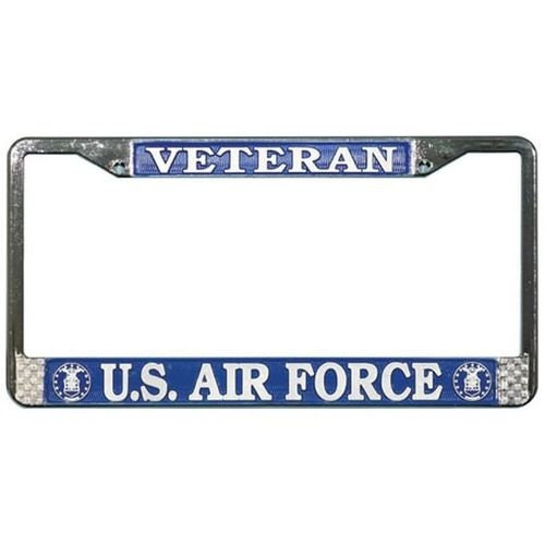 U.S. AIR FORCE VETERAN Metal Chrome License Plate Frame United States Air Force Veteran
