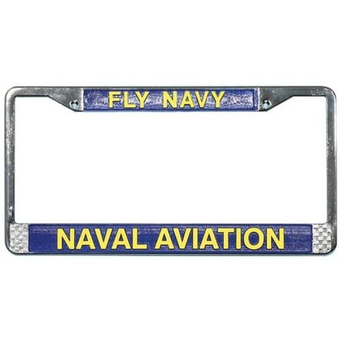 UNITED STATES NAVY Naval Aviation Metal Chrome License Plate Frame - Usn United States Fly Navy Naval Aviation