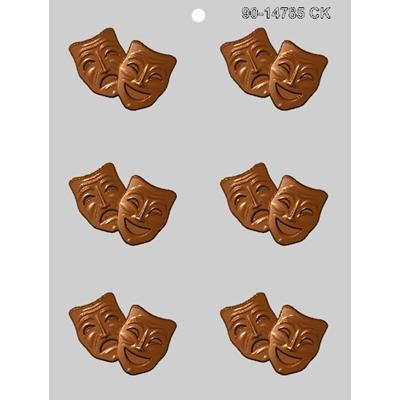 COMEDY TRAGEDY MASK Chocolate Candy Mold -- Live Performance Play Theater