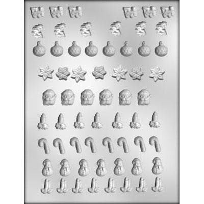 CHRISTMAS ASSORTMENT Chocolate Candy Mold -- Santa Candy Cane Elf Star Holiday