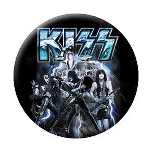 KISS Band Lightning Pinback Button Badge - Rock Band Logo - Round 1.25" Button Craft Supply