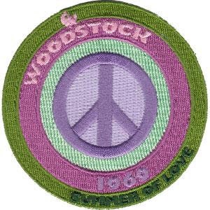 WOODSTOCK Peace Sign Patch - Woodstock Summer of Love 1969 - Hippie Retro Music Embroidered Patch Applique