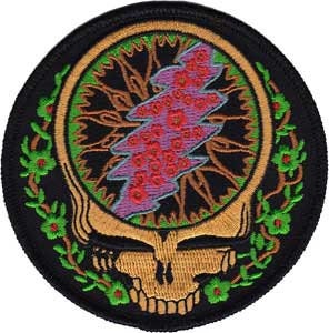 GRATEFUL DEAD Steal Your Face with Vines Patch - Embroidered Rock Band Patch Applique