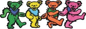 GRATEFUL DEAD Dancing Bears Patch - Embroidered Rock Band Patch Applique