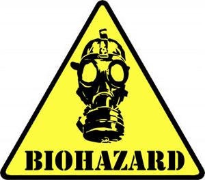 BIOHAZARD Mask Symbol Patch - Embroidered Patch Applique - Toxic Gas Warning Zombies Craft Supply