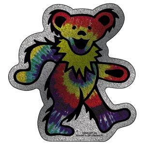 GRATEFUL DEAD Tie Dye Dancing Bear Glitter Rock Sticker Decal - Rock Band