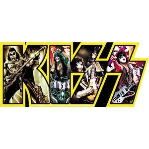 KISS Band Logo Yellow Sticker Decal - Rock Band Logo Craft Supply