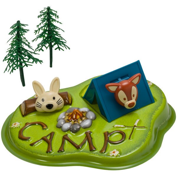 CAMPING Adventure Cake Topper Tent Campsite Deer Cake Decoration Decoset Birthday