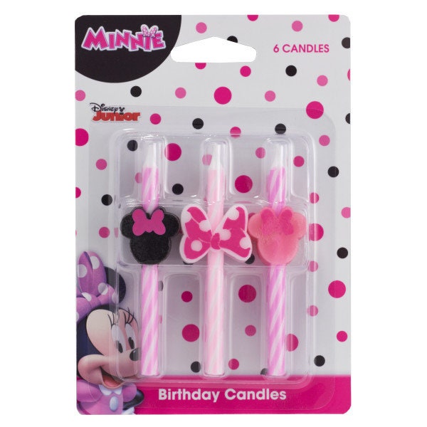 MINNIE MOUSE Birthday Candles Mickey Minnie Cupcake Cake Toppers for Party Decoration