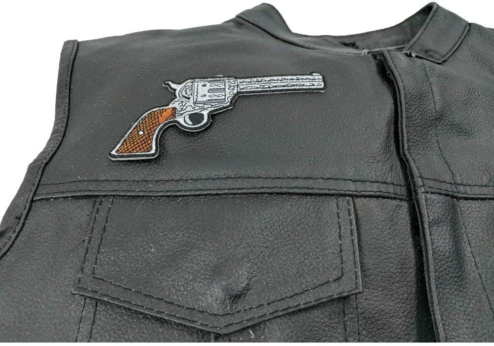 6 SHOOTER Pistol Gun Right Patch - Embroidered Patch Appliqué Handgun