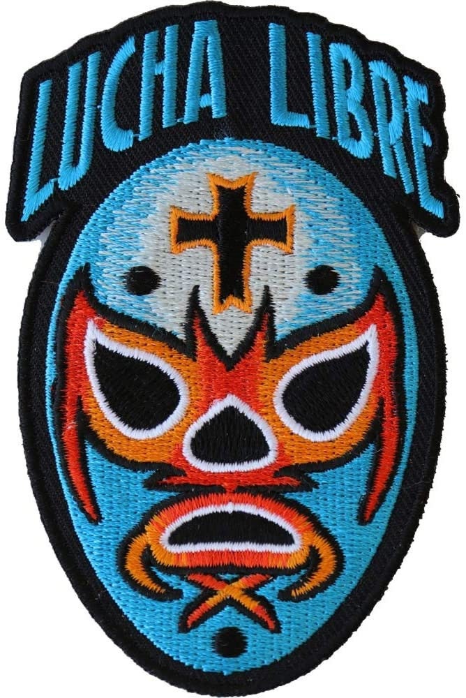 LUCHA LIBRE Patch - Embroidered Patch Appliqué Mexico Wrestling Mask Face Free Fight Craft Supply