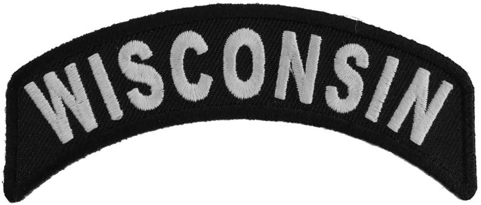 WISCONSIN STATE Rocker Biker Motorcycle Embroidered Patch