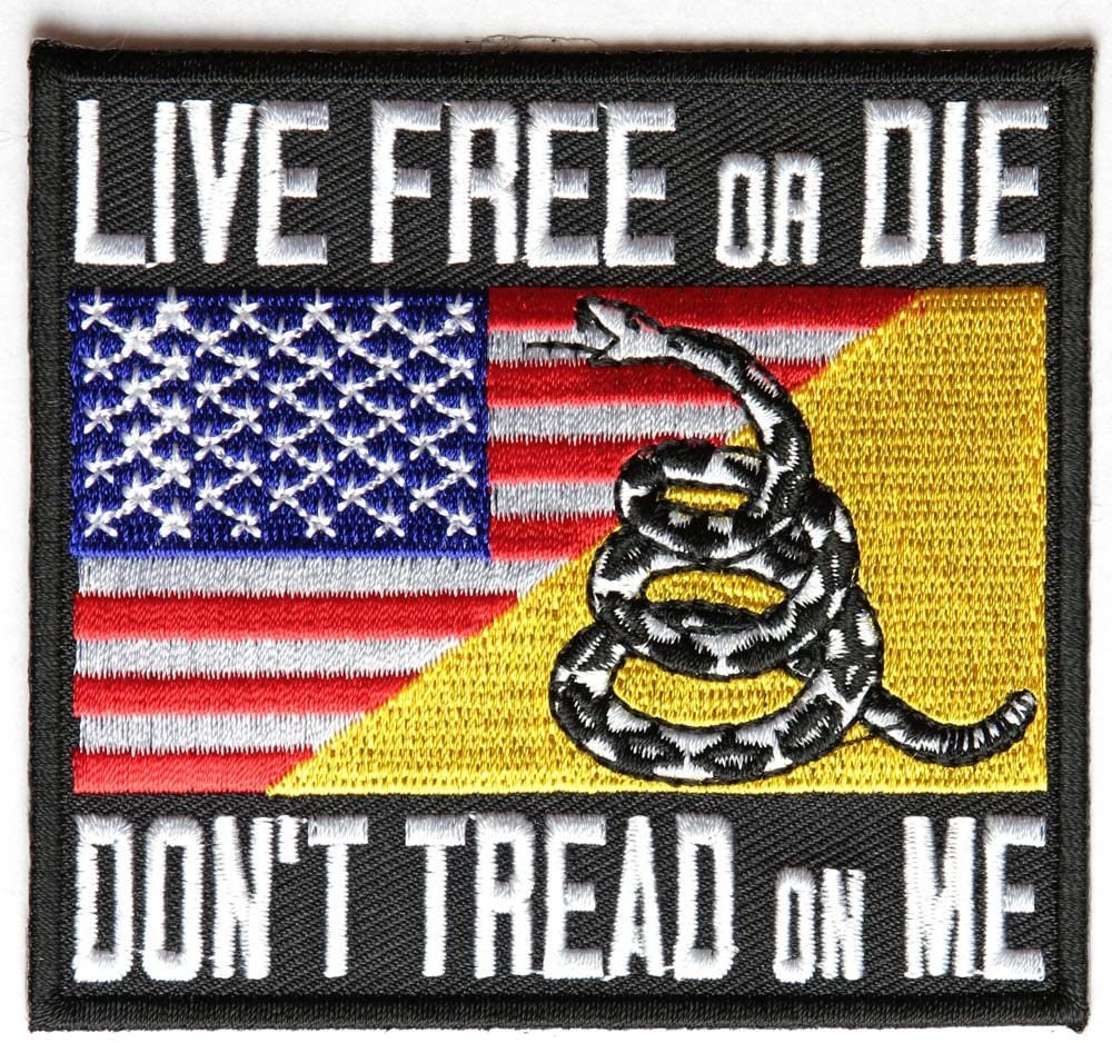 DON'T TREAD ON Me Patch - Live Free or Die Don't Tread on Me Gadsden American Flag Military Embroidered Patch