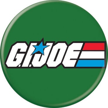 GI JOE Logo Pinback Button Badge - Classic TV Cartoon Series All American Hero! - Round 1.25" Button