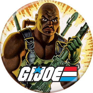 GI JOE Roadblock Pinback Button Badge - Classic TV Cartoon Series All American Hero! - Round 1.25" Button