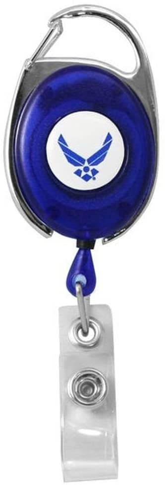 U.S. AIR FORCE Retractable Premium Badge Holder With Carbiner Identification ID Holder United States Air Force