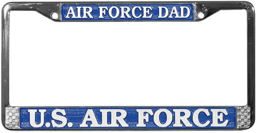 U.S. AIR FORCE DAD Metal Chrome License Plate Frame United States Air Force Dad Father