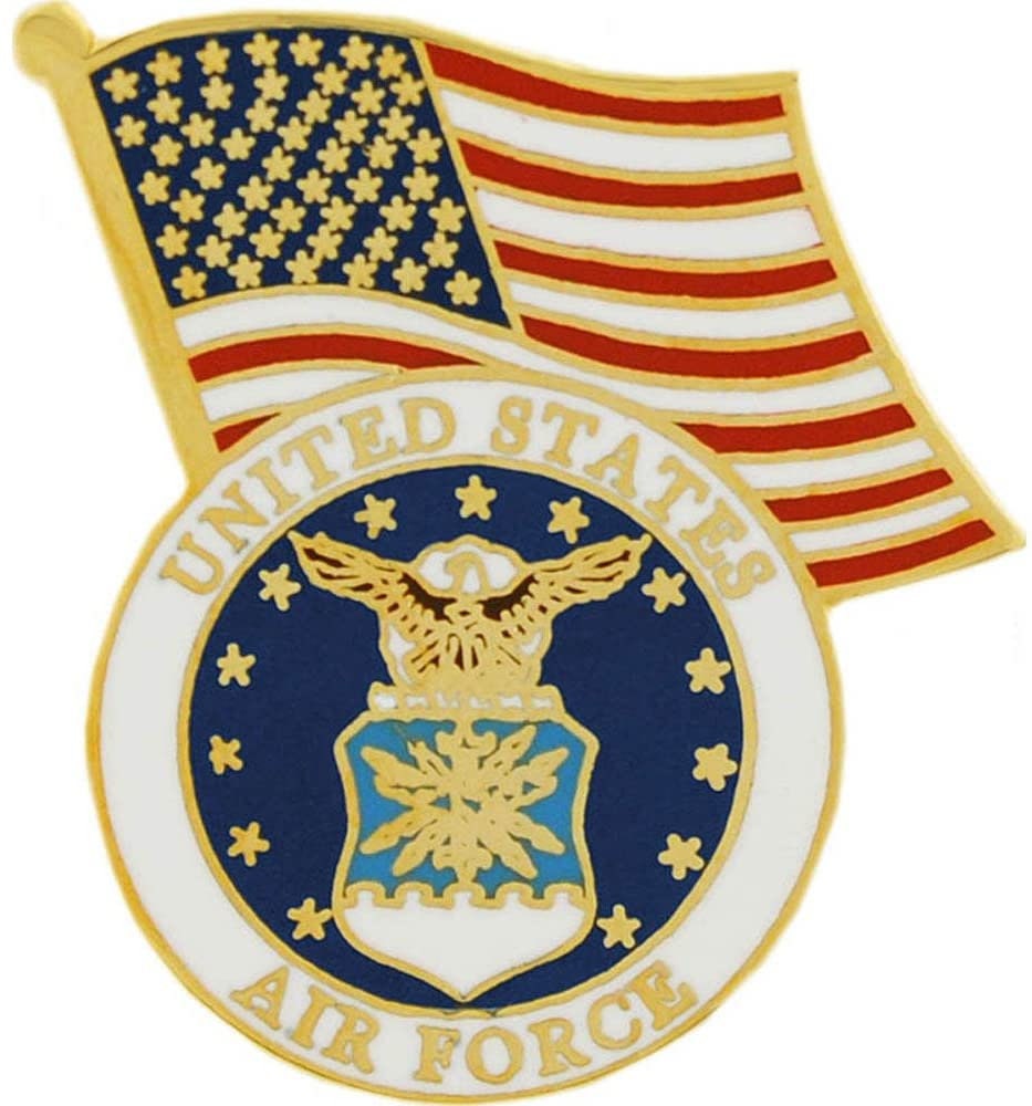 AIR FORCE American Flag Lapel Pin - United States USAF Flag Enamel Pin for Backpack Tie Shirt Trading Button Pinback