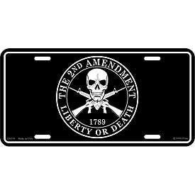 2nd Amendment Liberty or Death Metal License Plate - Patriotic American Military 2nd Amendment 1789 Gadsden Craft Supply
