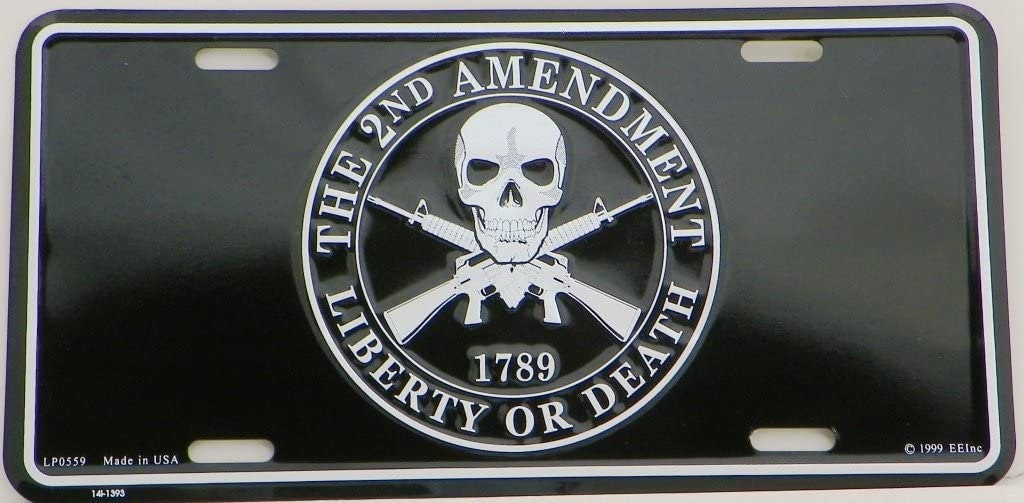2nd Amendment Liberty or Death Metal License Plate - Patriotic American Military 2nd Amendment 1789 Gadsden
