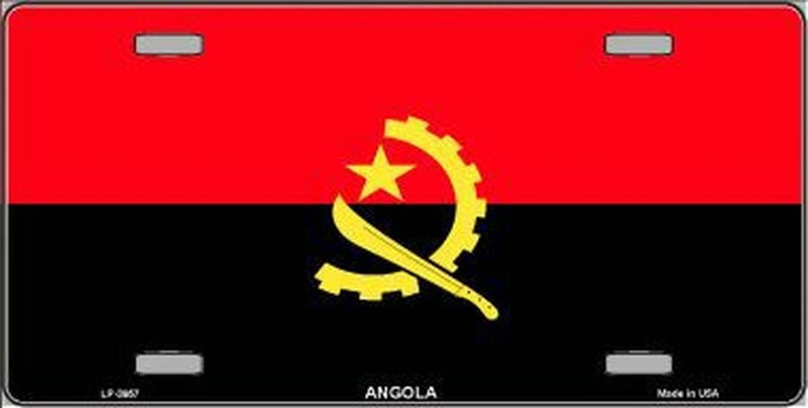 ANGOLA FLAG Metal License Plate Sign Novelty Vanity