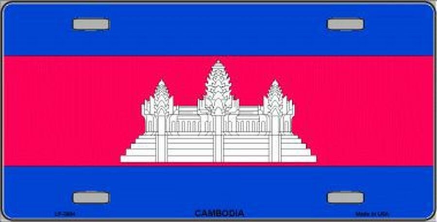 CAMBODIA FLAG Metal License Plate Sign Novelty Vanity Craft Supply