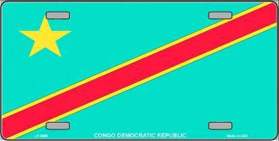 Congo Democratic Republic FLAG Metal License Plate Sign Novelty Vanity