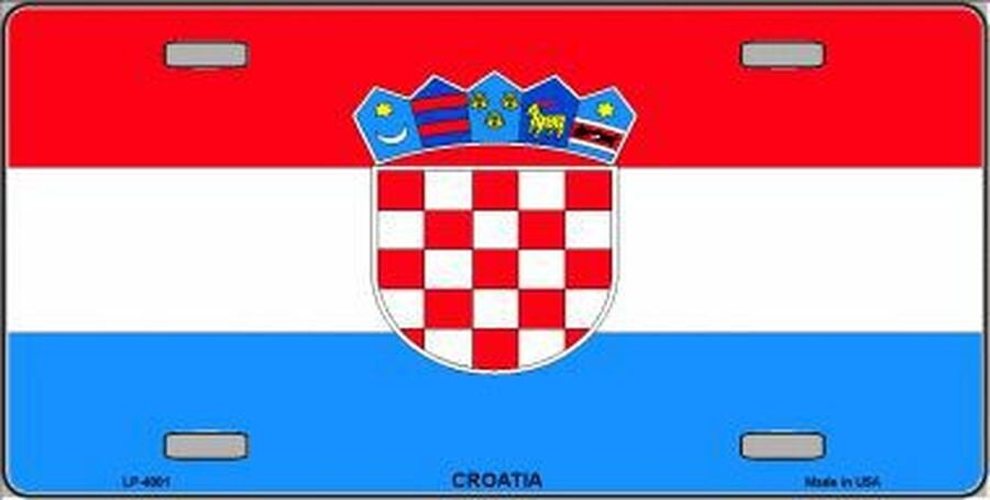 CROATIA FLAG Metal License Plate Sign Novelty Vanity