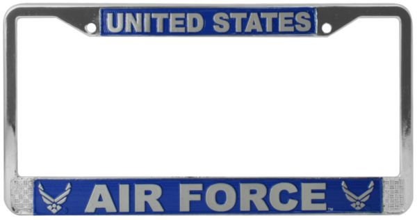 U.S. AIR FORCE Metal Chrome License Plate Frame United States Air Force