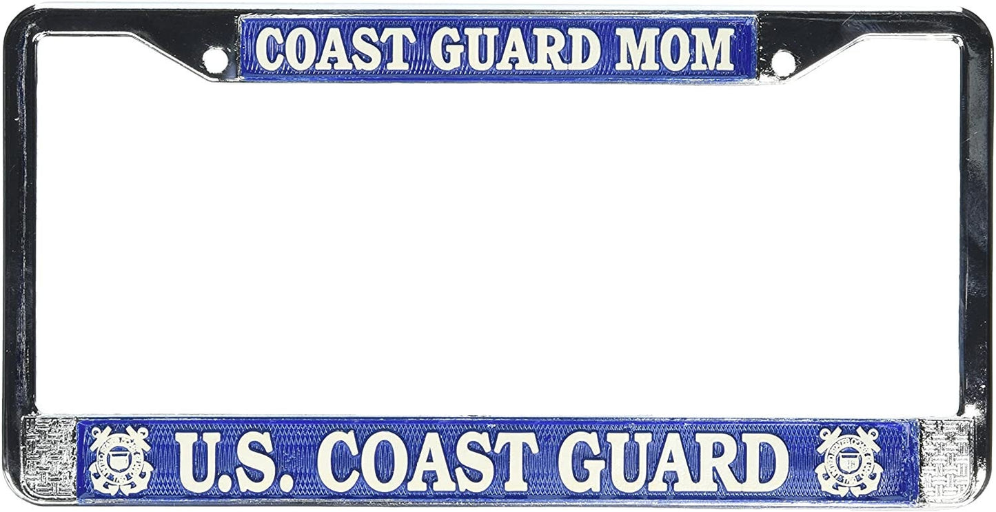 COAST GUARD MOM Metal License Plate Frame - United States U.S. Coast Guard Uscg