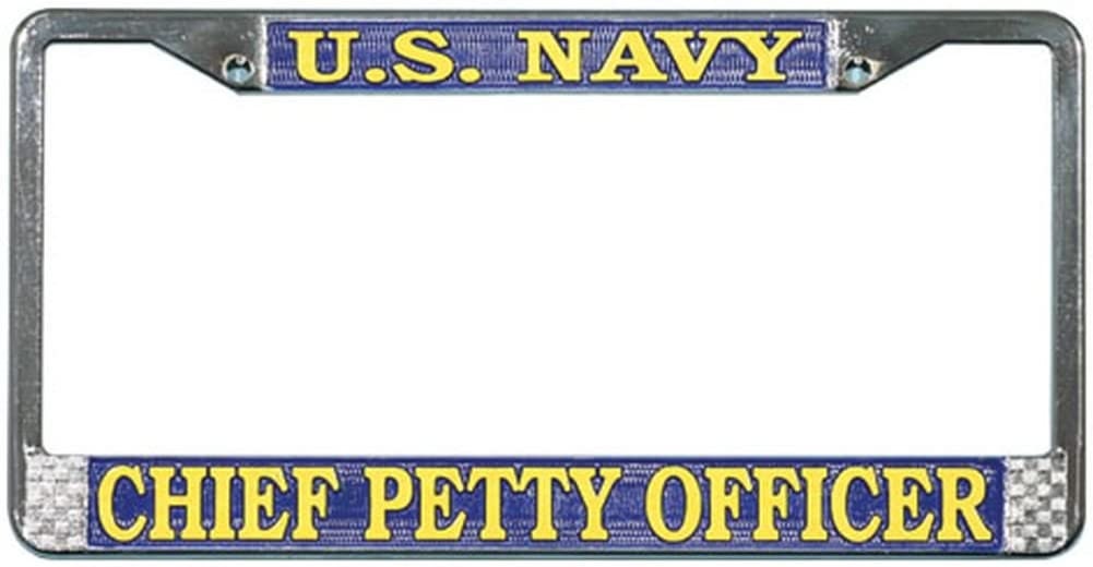 CHIEF PETTY OFFICER Navy Metal Chrome License Plate Frame - Usn United States U.S. Navy