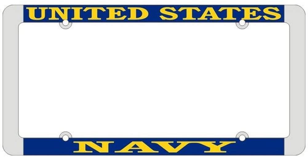 UNITED STATES NAVY Thin Rim Metal Chrome License Plate Frame United States U.S. Navy