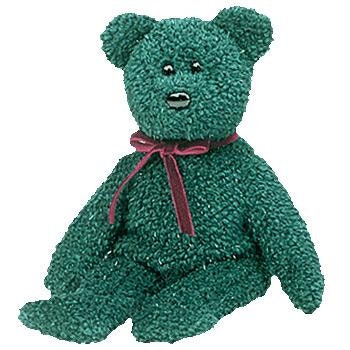 2001 HOLIDAY TEDDY Bear Ty Beanie Baby Retired Beanbag Plush - New with Tags - Christmas