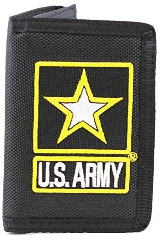 U.S. ARMY Embroidered Tri Fold Wallet - Velcro United States Army Wallet