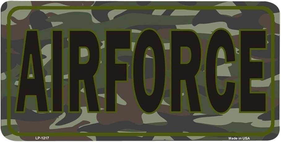 AIR FORCE Camouflage Metal License Plate Sign Novelty Vanity - United States Air Force USAF Camo