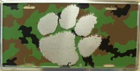 CLEMSON University Camouflage Metal License Plate Sign Novelty Vanity - Clemson Tigers Camo Craft Supply