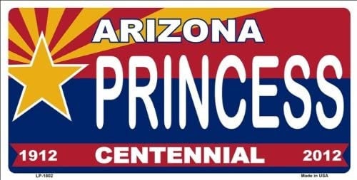 ARIZONA PRINCESS Centennial State Background Metal License Plate Diamondbacks