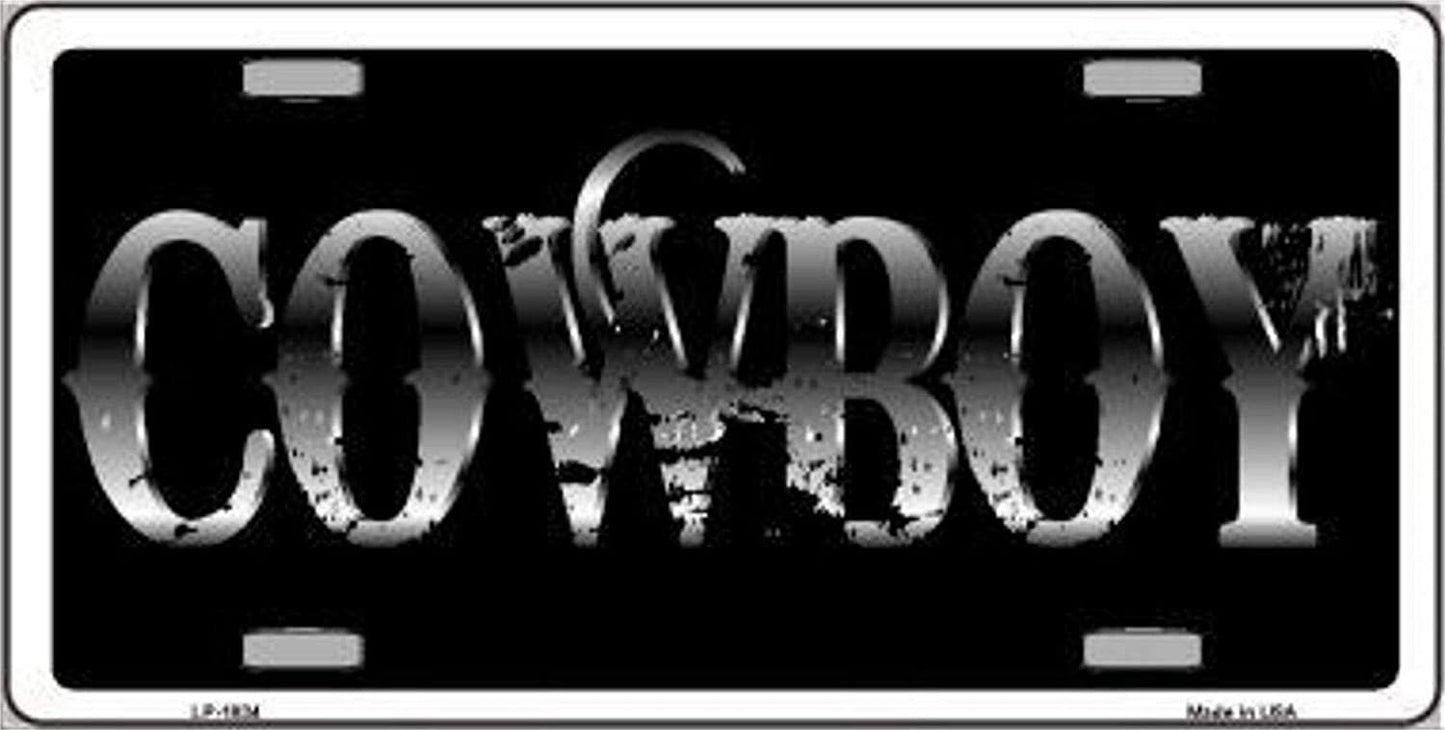 COWBOY CADILLAC Metal License Plate Sign Novelty Vanity