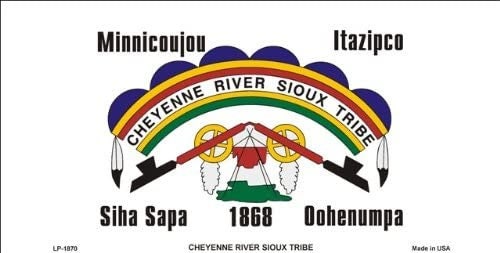 Cheyenne River Sioux Flag Tribe Metal License Plate Sign Novelty Vanity