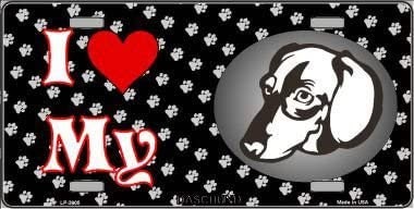 I Love My DASCHUND Metal License Plate Sign Novelty Vanity Dog Lover