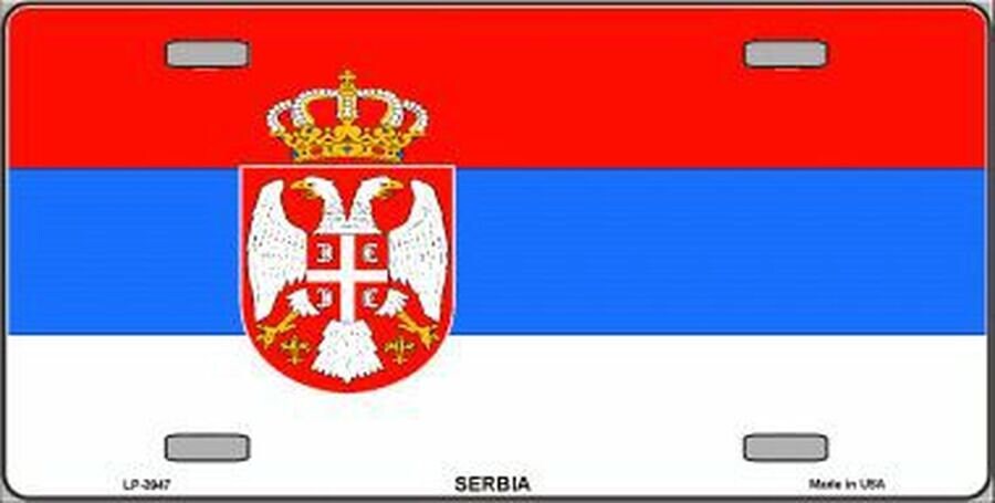 SERBIA FLAG Metal License Plate Sign Novelty Vanity double-headed eagle
