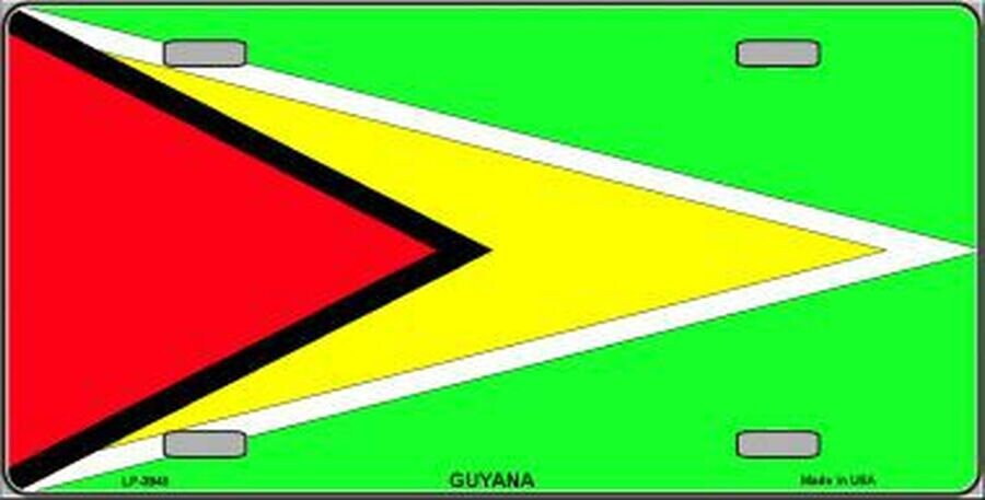 GUYANA FLAG Metal License Plate Sign Novelty Vanity South America Craft Supply