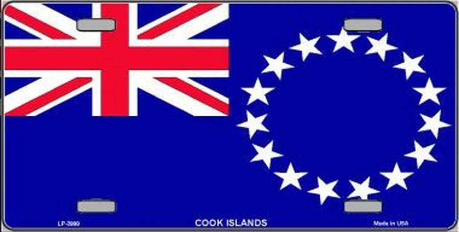 COOK ISLAND FLAG Metal License Plate Sign Novelty Vanity Craft Supply