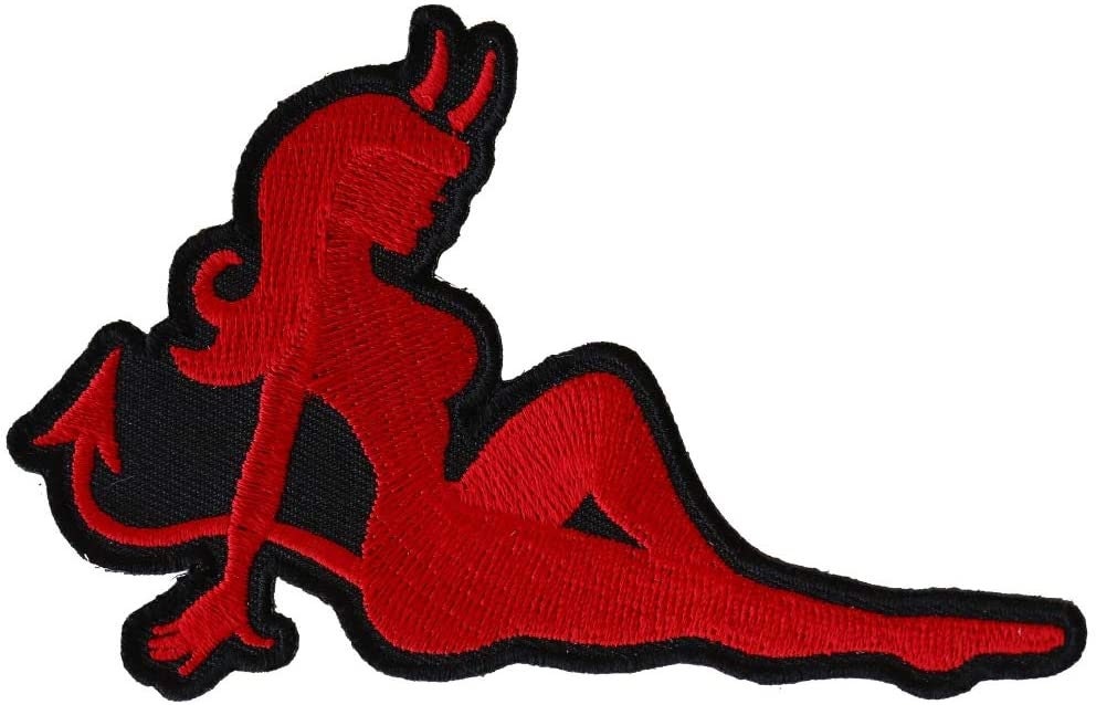 DEVIL GIRL Red Patch - Embroidered Patch Appliqué