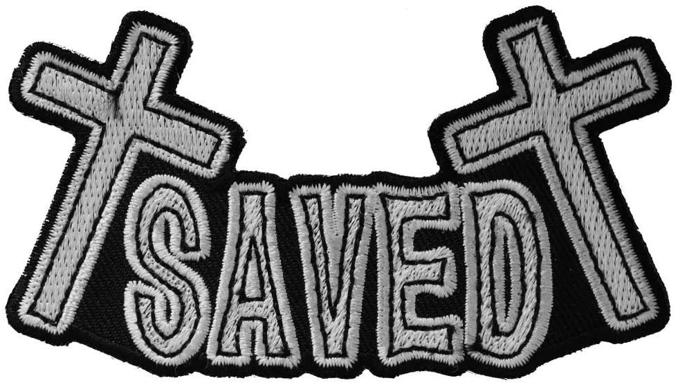 SAVED Christian Biker Patch - Embroidered Patch Appliqué