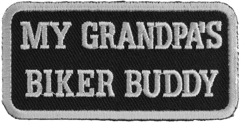 My Grandpa's Biker Buddy Patch - Funny Motorcycle Biker Embroidered Patch
