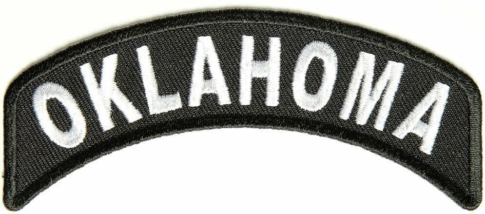 OKLAHOMA STATE Rocker Biker Motorcycle Embroidered Patch
